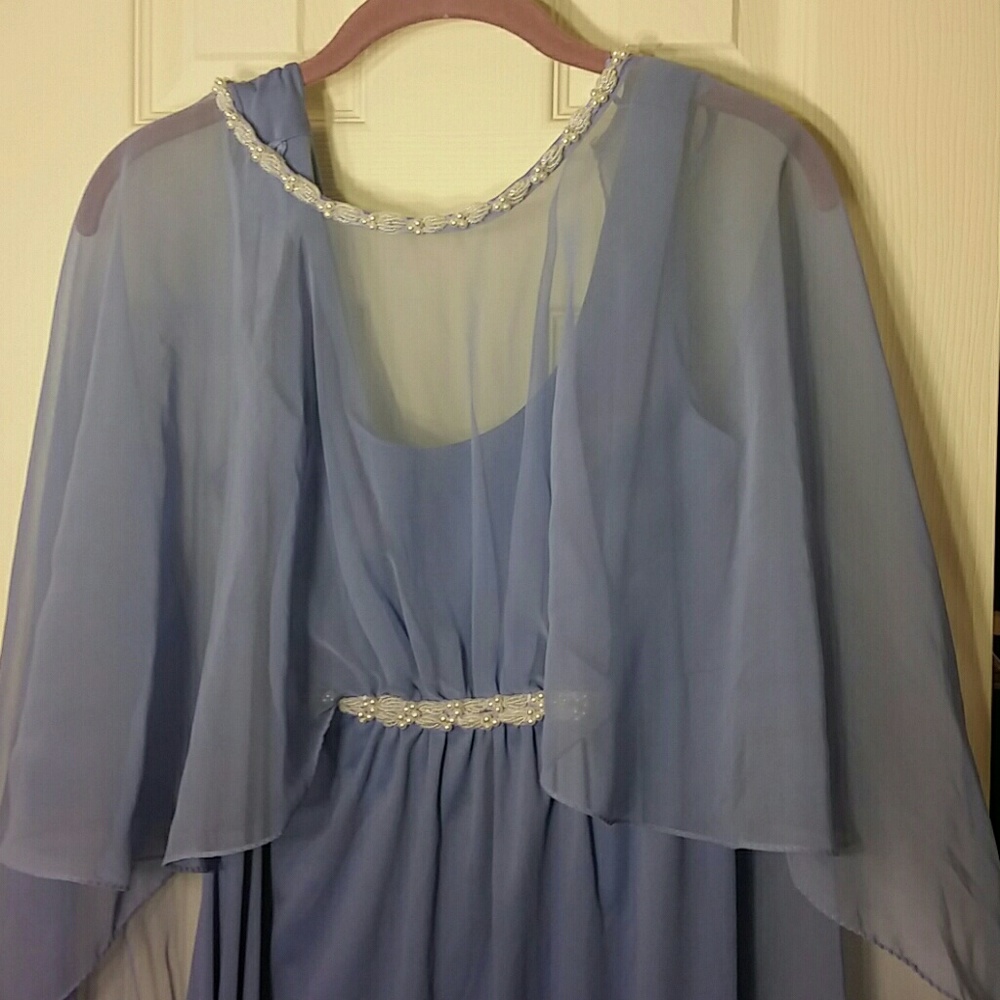 Periwinkle Blue Vintage Evening Dress